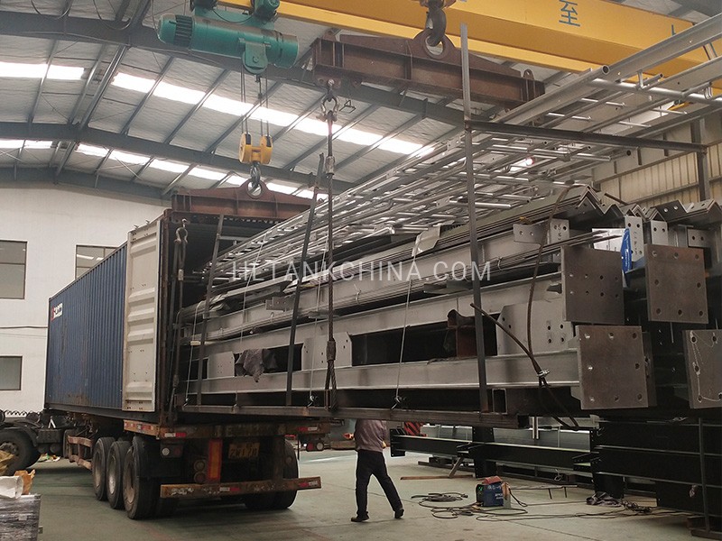 Elevated steel tower loading in factory Elevated steel tower loading in factory