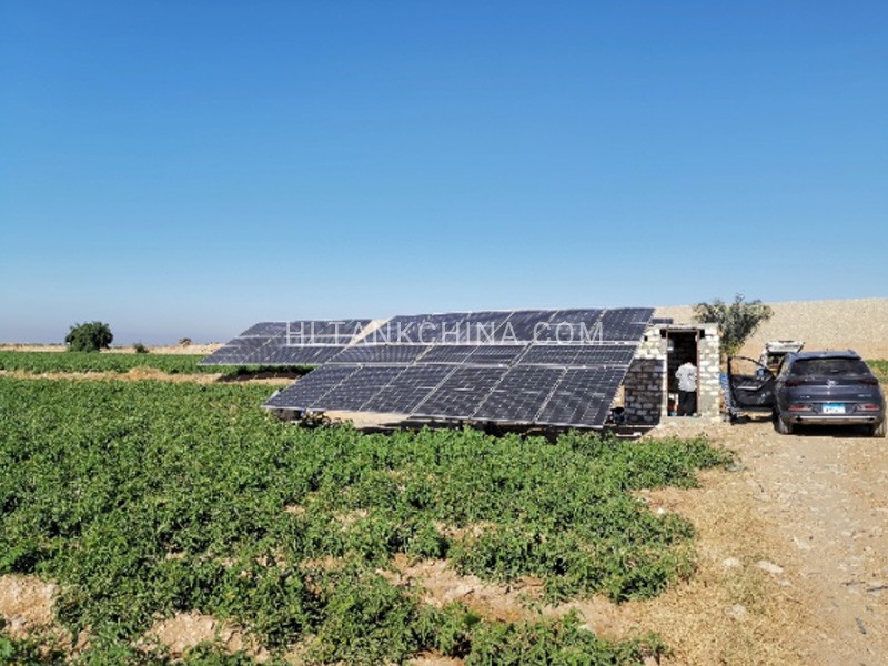 Solar panel installed on the farmland Solar panel installed on the farmland