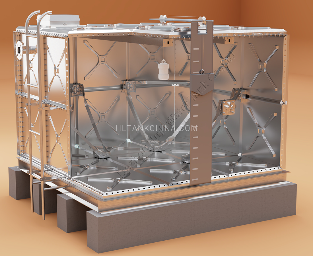 British Standard stainless steel water tank structure